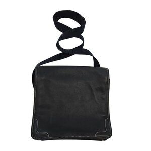 Brooks Brothers Pebble Leather Laptop Messenger Bag